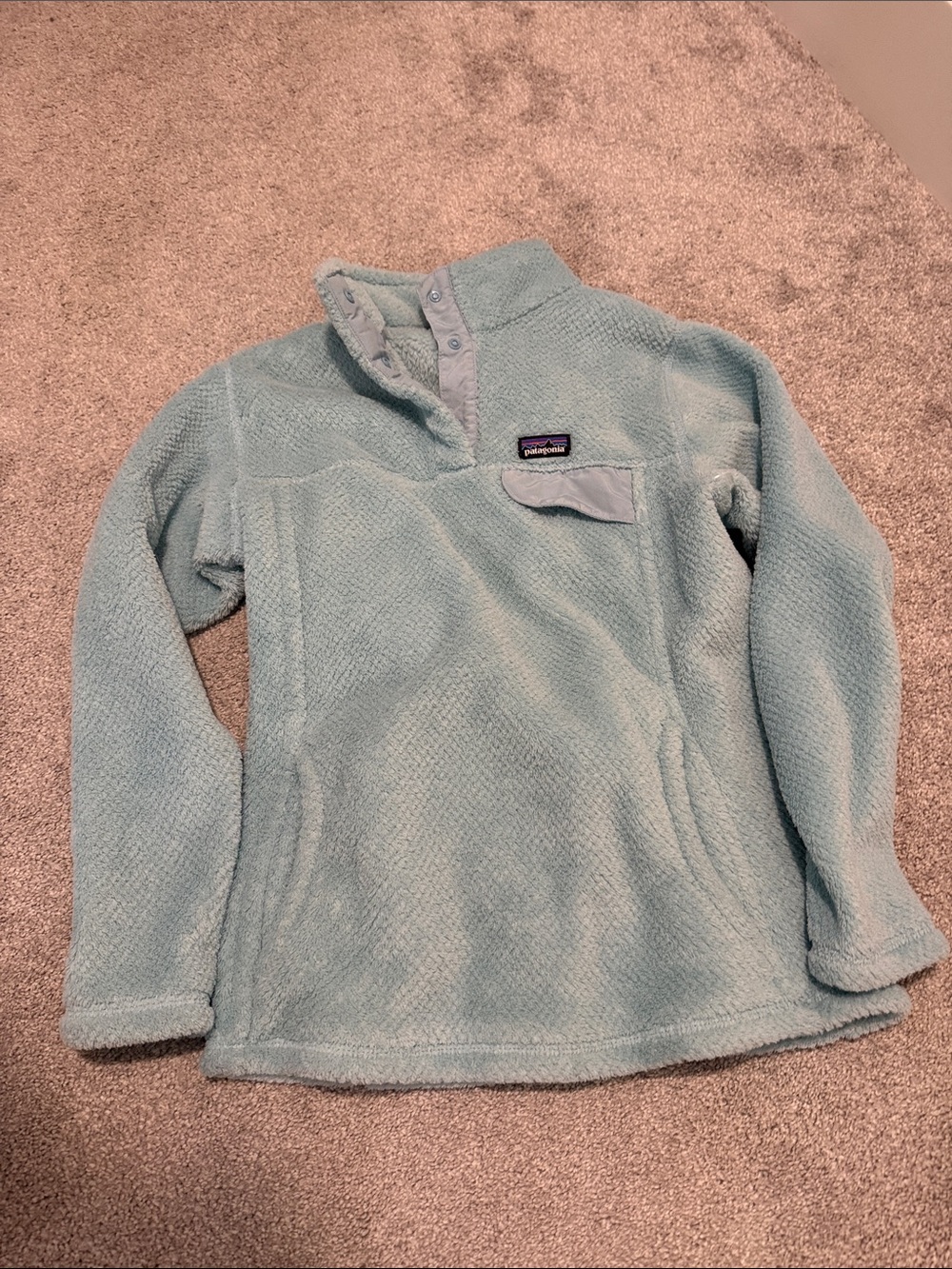 Patagonia light blue Fleece Snap Pullover